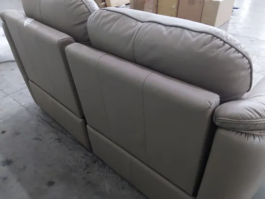 QUALITY BRITISH DESIGNER G PLAN JACKSON POWER RECLINING THREE SEATER SOFA CAMBRIDGE TAUPE LEATHER 