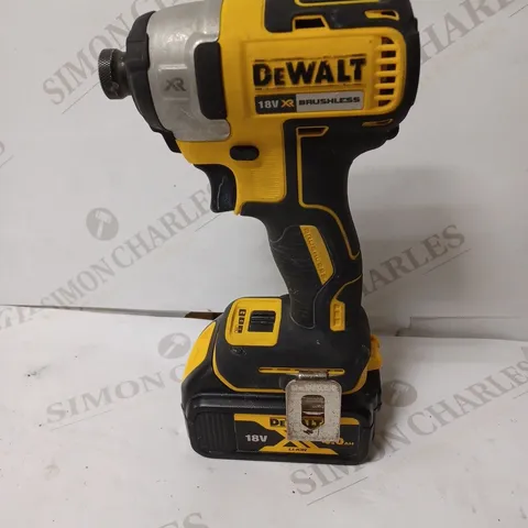 DEWALT DCF887 18V XR BRUSHLESS IMPACT DRIVER 3 SPEED AND BATTERY