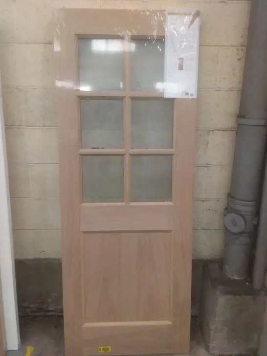 GEOM 6 LITE CLEAR DOUBLE GLAZED EXTERNAL WOODEN DOOR