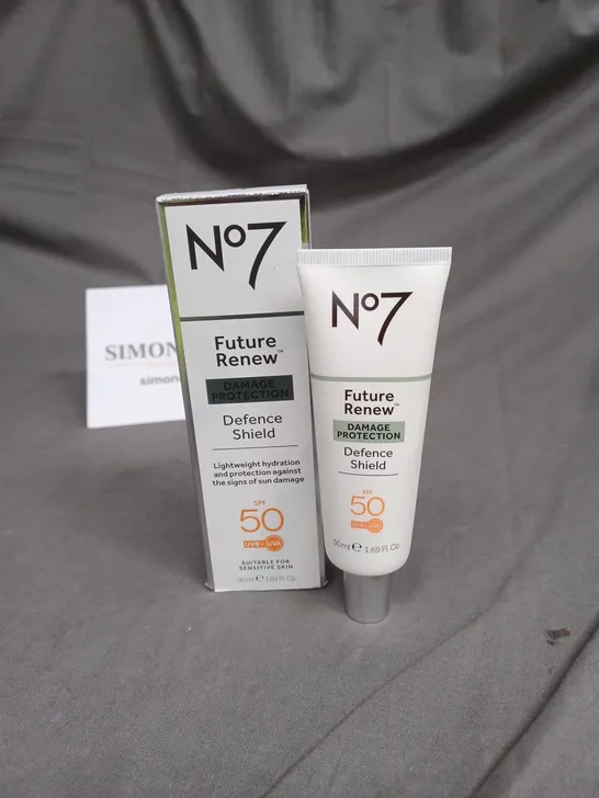 NO7 FUTURE RENEW DAMAGE PROTECTION DEFENCE SHIELD CREAM SPF50 50ML