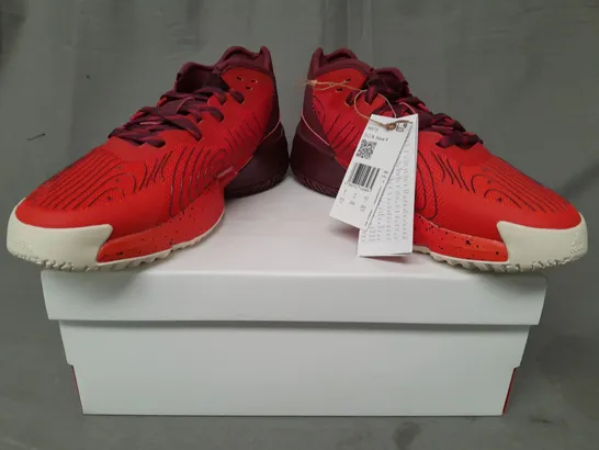 BOXED PAIR OF ADIDAS D.O.N. ISSUE 4 MITCHELL SHOES IN RED UK SIZE 8