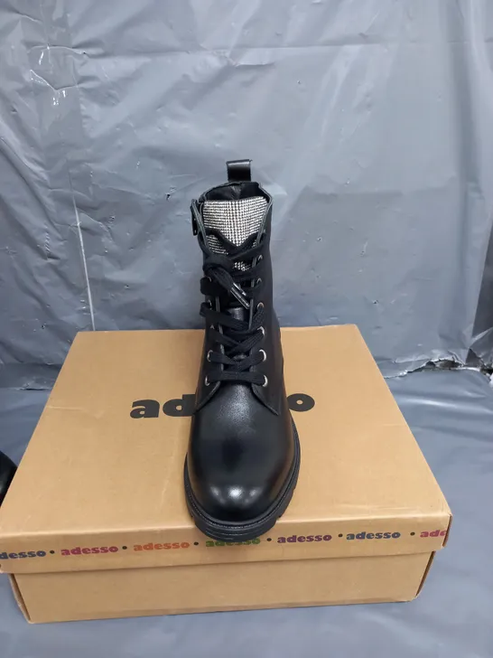 ADESSO LIZA LEATHER BOOTS BLACK SIZE 7