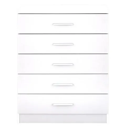 BOXED PANAMA 5 DRAWER CHEST - WHITE (COLLECTION ONLY)