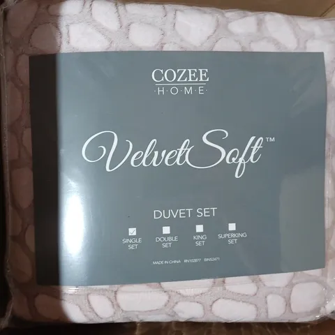 COZEE HOME PEBBLE TEXTURE VELVETSOFT DUVET SET SINGLE