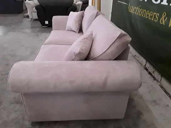 QUALITY DESIGNER 3 SEATER SOFA - PINK FABRIC