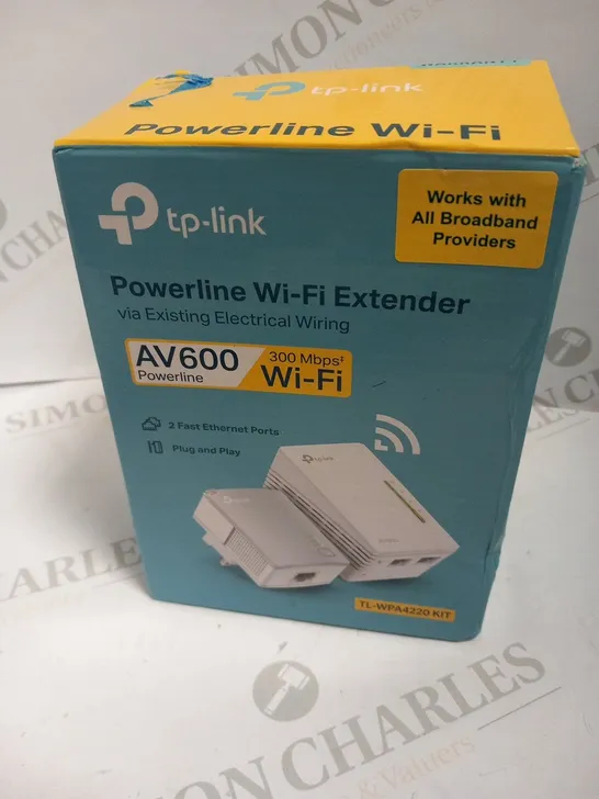 BOXED TP LINK POWER LINE WI FI EXTENDER AV600