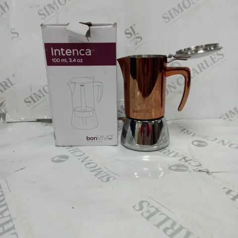 BONVIVO MOKA POT INTENCA STAINLESS STEEL ESPRESSO MAKER WITH COPPER FINISH