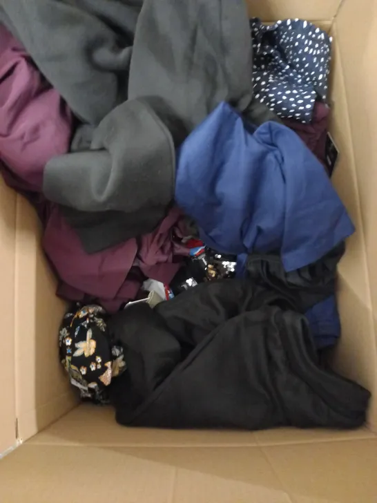 LARGE BOX OF ASSORTED CLOTHING TO INCLUDE M&S, TU MAN AND STRADIVARIUS