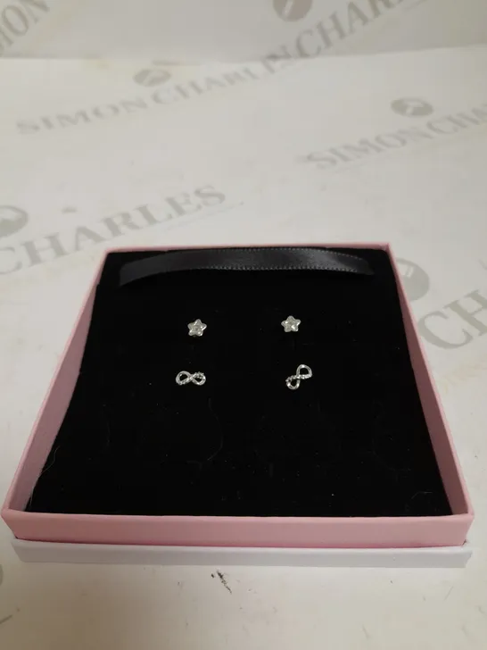 PANDORA INFINITY & STAR STUD EARRING SET 