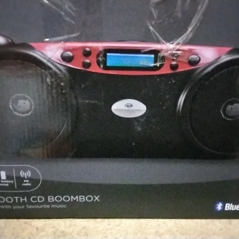 BLUETOOTH CD BOOMBOX BLACK/RED