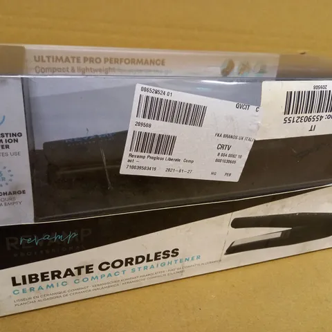 BOXED REVAMP LIBERATE CORDLESS CERAMIC COMPACT STRAIGHTENER 