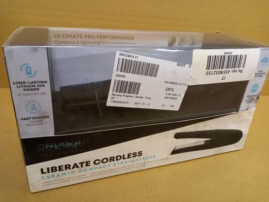 BOXED REVAMP LIBERATE CORDLESS CERAMIC COMPACT STRAIGHTENER 