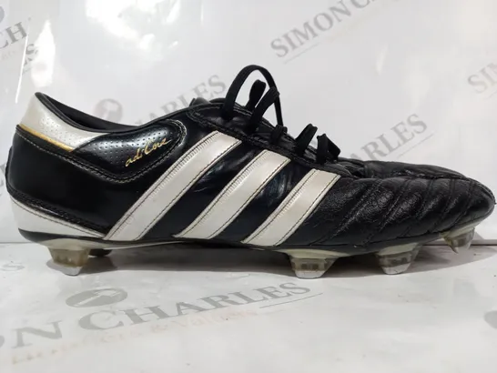 PAIR OF ADIDAS ADICORE FOOTBALL BOOTS IN BLACK/WHITE UK SIZE 11