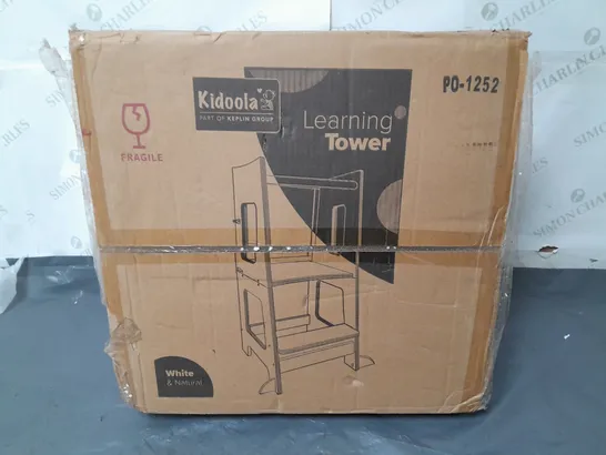 BOXED KIDOOLA LEARNING TOWER - WHITE & NATURAL