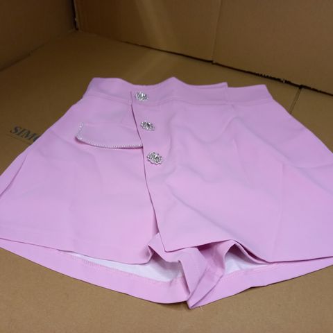 STYLE OF MOOCHY PINK/GEM BUTTON DETAILED SHORTS - LARGE
