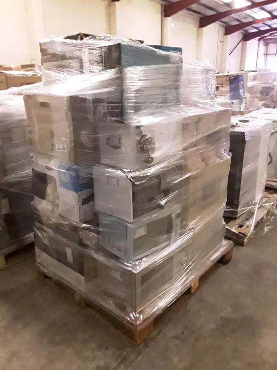 PALLET OF APPROXIMATELY 17 UNPROCESSED RAW RETURN MICROWAVE OVENS TO INCLUDE;