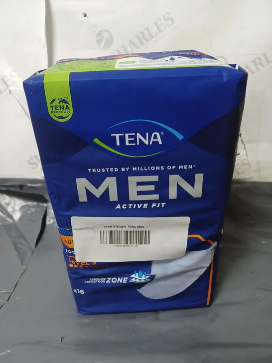 6 PACKS OF TENA MEN LEVEL 3 ABSORBENT PROTECTORS (16 PER PACK)