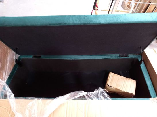 OUTLET ALISON CORK VELVET STORAGE OTTOMAN - FOREST GREEN - COLLECTION ONLY