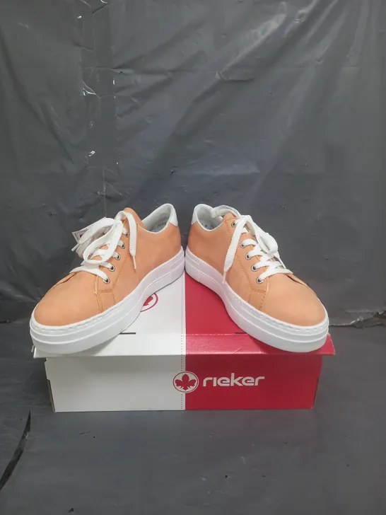 RIEKER PLATFORM TRAINERS APRICOT SIZE 8