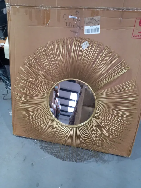 KBKH WALL MIRROR GOLD - COLLECTION ONLY