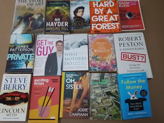 LARGE QUANTITY OF ASSORTED BOOKS TO INCLUDE PHIL STUTZ LESSONS FOR LIVING, PARKINSONS DISEASE AND MOVEMENT AND JOHN GRISHAM THE FIRM