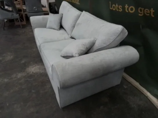 DESIGNER LIGHT GREY FABRIC THREE SEATER SOFA