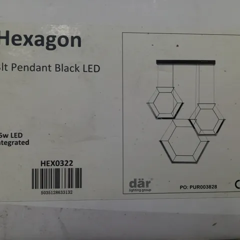 BOXED DAR HEXAGON 3lt PENDANT LED