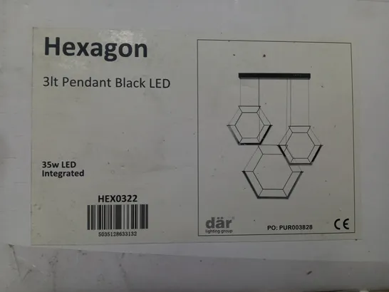 BOXED DAR HEXAGON 3lt PENDANT LED