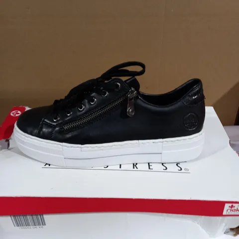 RIEKER ZIP TRAINERS BLACK UK SIZE 6 