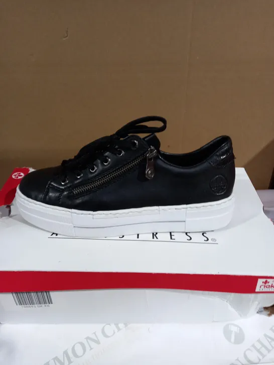 RIEKER ZIP TRAINERS BLACK UK SIZE 6 