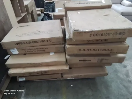 PALLET OF VARIOUS INCOMPLETE BOXED FURNITURE SETS 