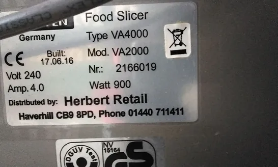 HERBERT VA4000 COMMERCIAL MEAT SLICER