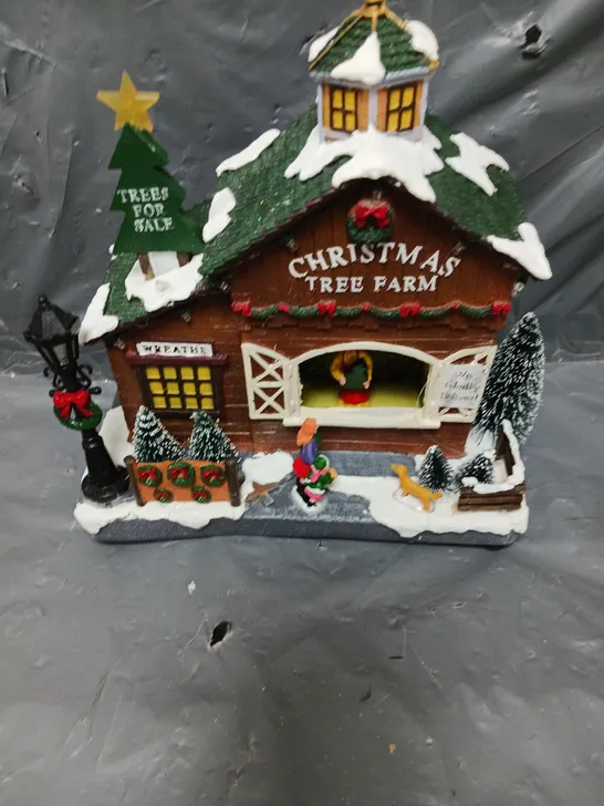 CHRISTMAS TREE FARM SCENE WITH LIGHTS AND MUSIC RRP £39.99