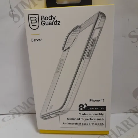 BOX OF APPROX 6 BODY GUARDZ CARVE PROTECTIVE CASES FOR IPHONE 13 - CLEAR