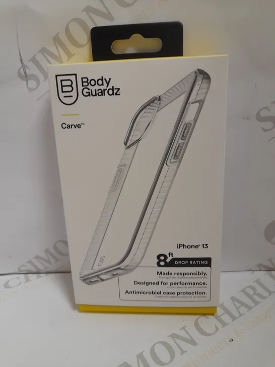 BOX OF APPROX 6 BODY GUARDZ CARVE PROTECTIVE CASES FOR IPHONE 13 - CLEAR