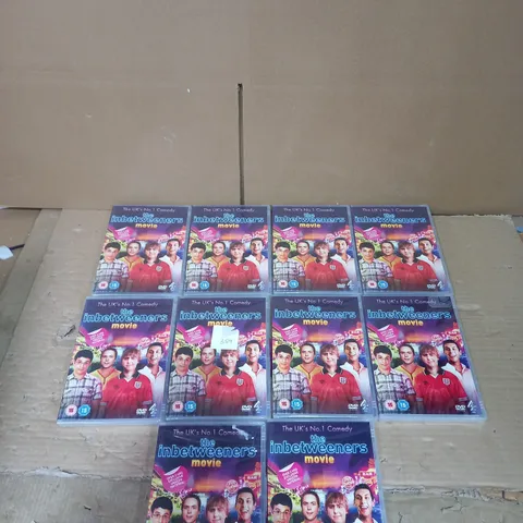 LOT OF APPROXIMATELY 10 'THE INBETWEENERS MOVIE' DVDS