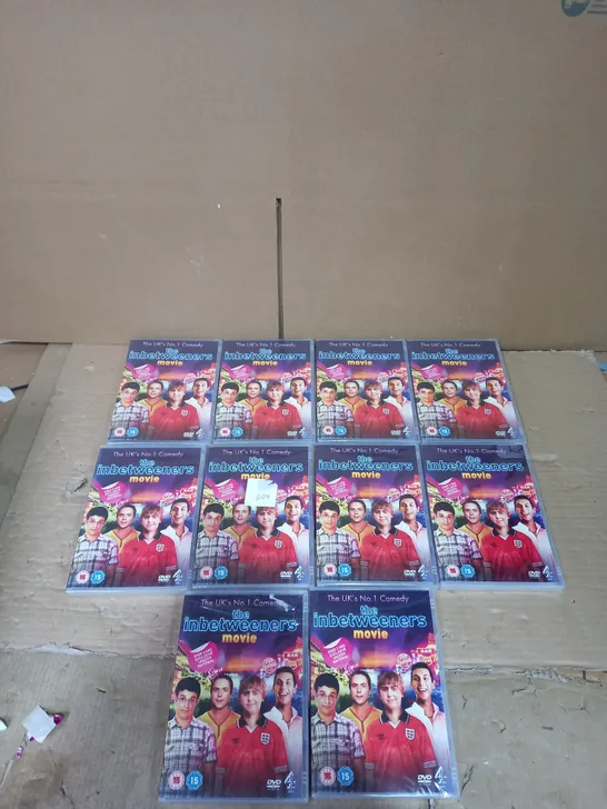 LOT OF APPROXIMATELY 10 'THE INBETWEENERS MOVIE' DVDS
