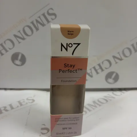 NO7 STAY PERFECT FOUNDATION SPF30 30ML