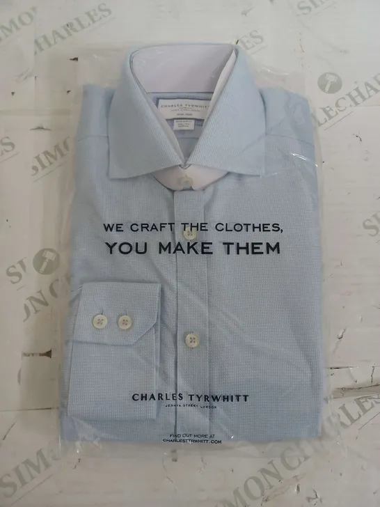 SEALED CHARLES TYRWHITT LIGHT BLUE EXTRA SLIM SHIRT - 37CM/84CM