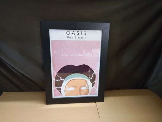 A3 BLACK PICTURE FRAME - OASIS SHE'S ELECTRIC