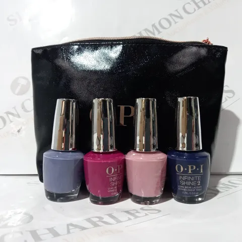 BOXED O.P.I SET OF 4 NAIL VARNISHES IN VARIOUS COLOURS