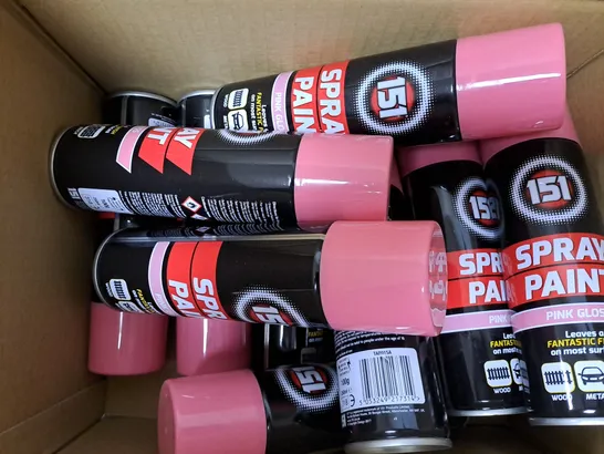 APPROXIMATELY 10 151-SPRAY PAINT IN PINK GLOSS 250ML