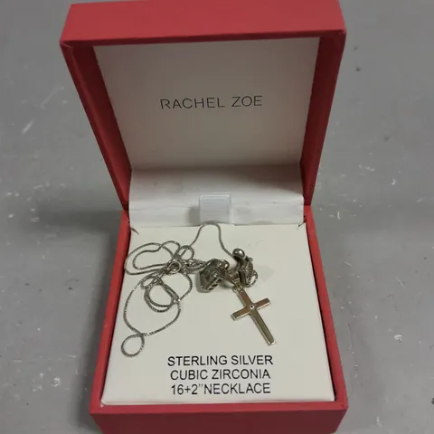 RACHEL ZOE CRUCIFIX PENDANT SILVER NECKLACE 