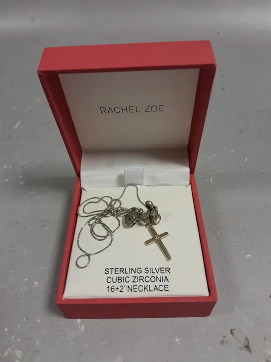 RACHEL ZOE CRUCIFIX PENDANT SILVER NECKLACE 