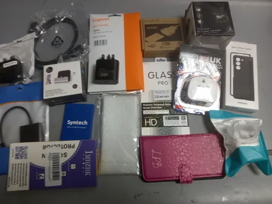 LOT OF ASSORTED MOBILE PHONE ACCESSORIES TO INCLUDE CHARGERS, CABLES, CASES AND SYNC DOCK