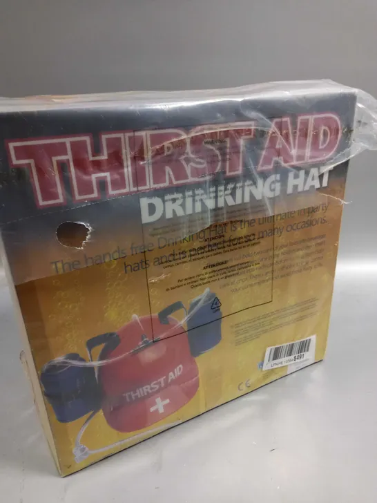 BOXED AND SEALED THIRST AID HELMET DRINKING HAT