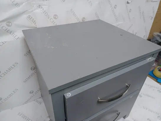 GREY 2-DRAWER BEDSIDE CABINET / COLLECTION ONLY