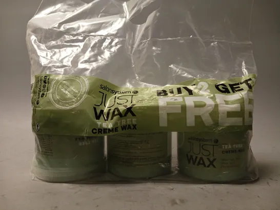 3 SALONSYSTEM JUST WAX TEA TREE CREME WAX (3x450g)