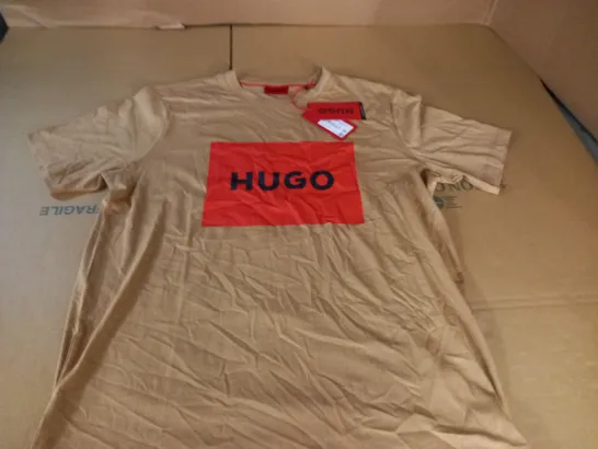 HUGO BOSS LIGHT BROWN BOX LOGO T-SHIRT - BR M