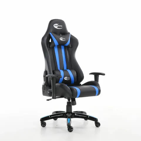 BOXED NEO FAUX LEATHER GAMING CHAIR - BLACK/BLUE (1 BOX)